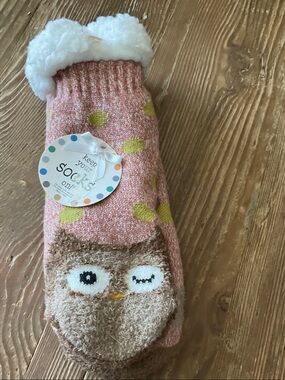 Cozy Kids Slipper Socks with Owl Accent